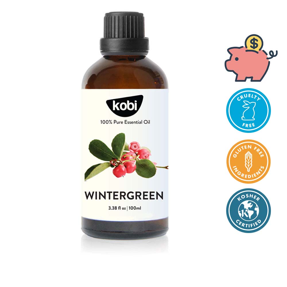 Tinh dầu Lộc Đề Xanh Kobi Wintergreen essential oil giúp giảm đau, thúc đẩy tâm trạng, khử mùi tự nhiên - 100ml