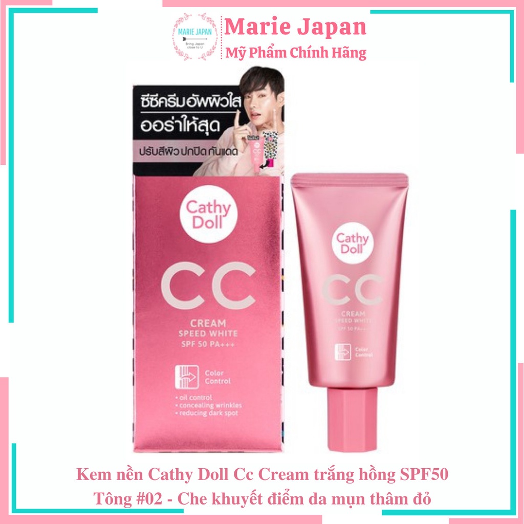 Kem nền CathyDoll CC kiềm dầu chống nắng trắng da Speed White ...