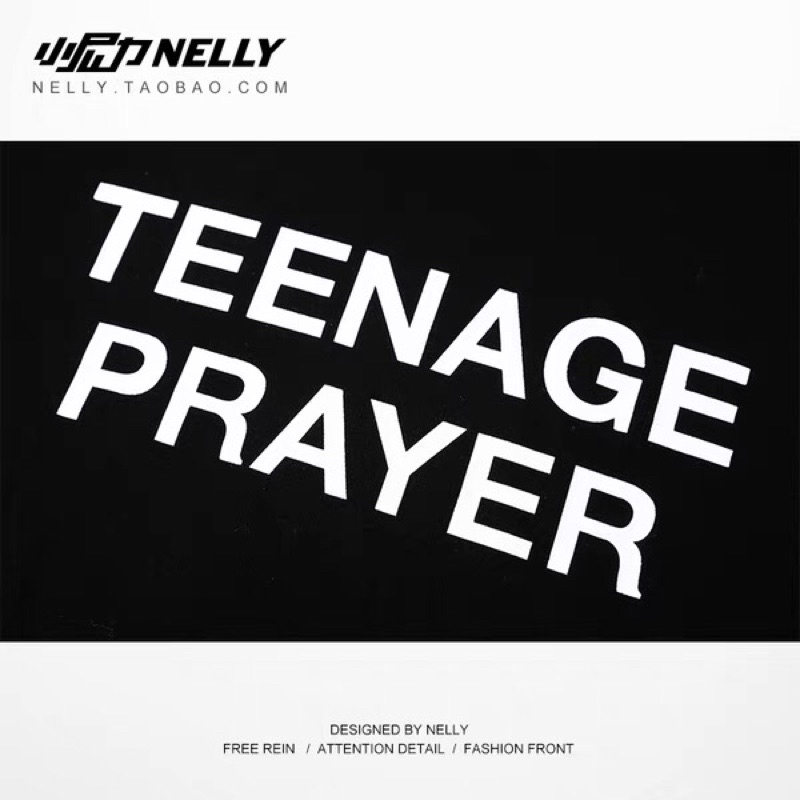 Áo hoodie nelly heybig nỉ lót lông sale (có sẵn) teenage prayer