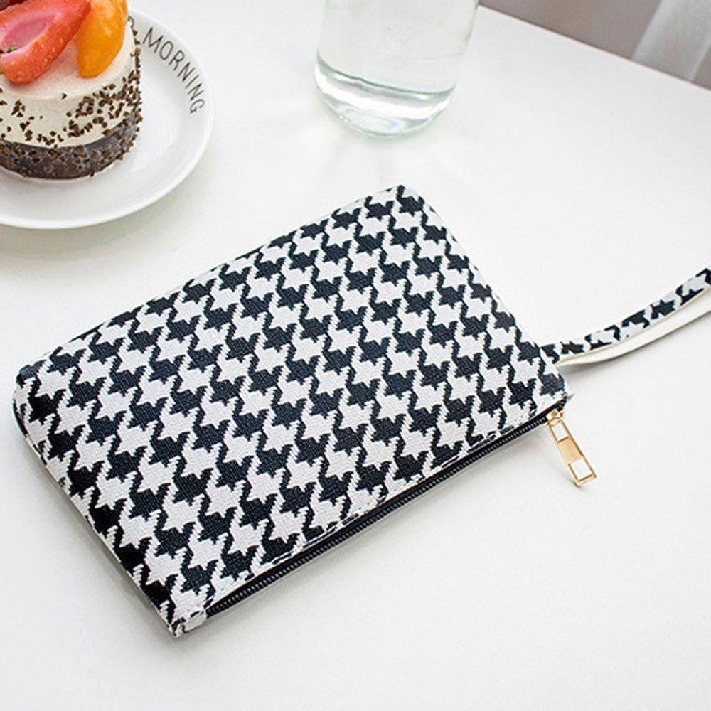 OCEANMAP Túi Đựng Mỹ Phẩm Cầm Tay Họa Tiết Kẻ Sọc Thời Trang Cổ Điển