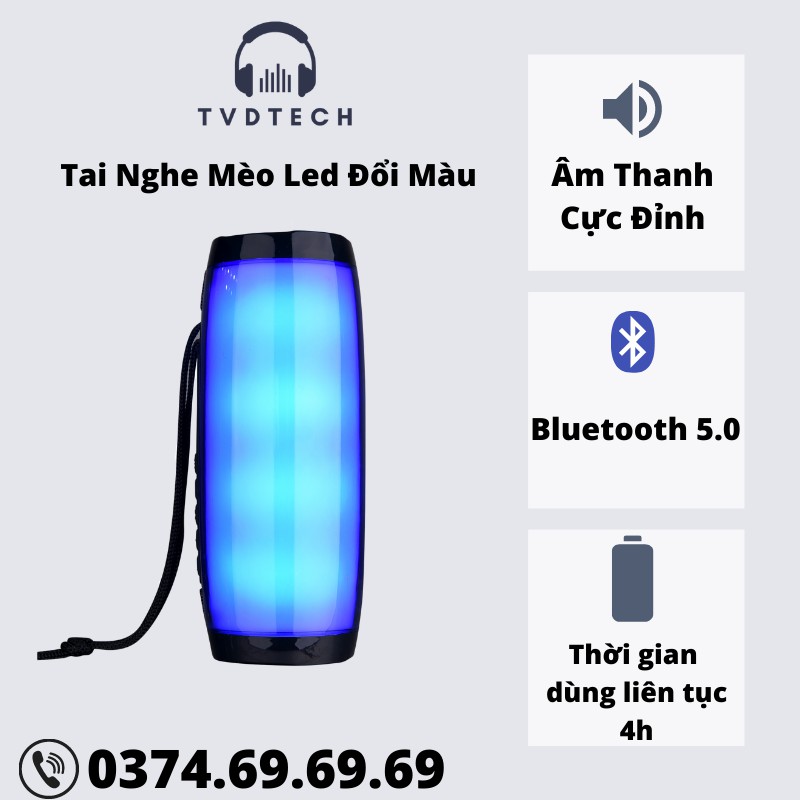 Loa Bluetooth Đèn Led CL157 nghe nhạc cực chất âm thanh sống động Tvdtech