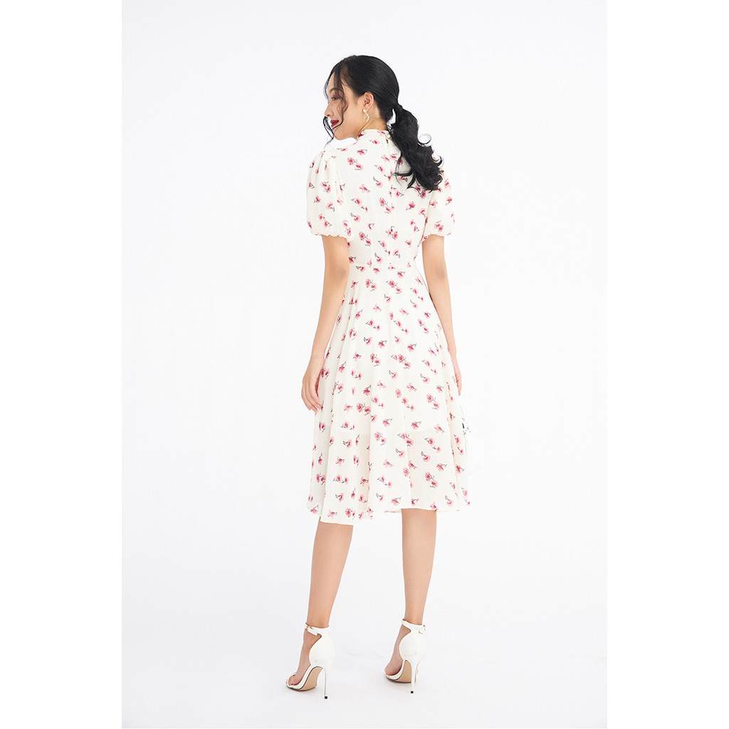[Mã WABR0101 giảm 10% đơn 99K] Đầm ngắn tay bồng nơ cổ - 20Again - DDA0947 | BigBuy360 - bigbuy360.vn