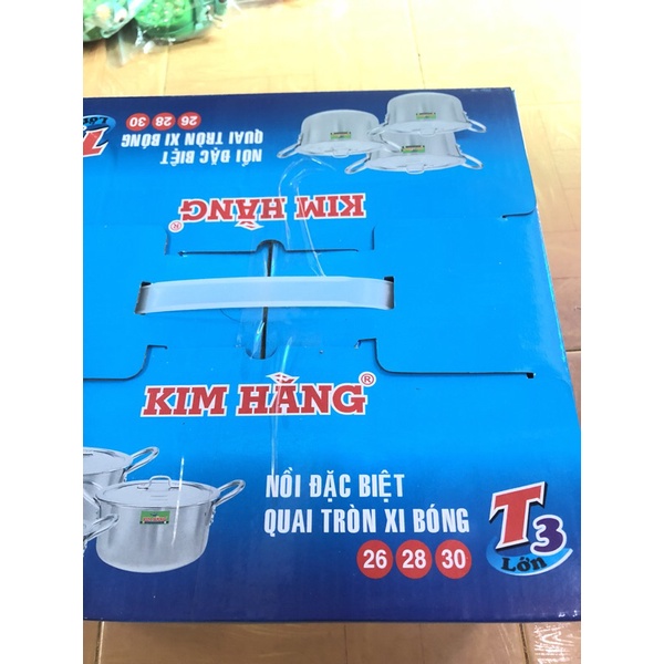 Bộ 3 nồi Kim Hằng size 26 28 30cm nồi đặc biệt quai tròn xi bóng chính hãng giảm phí ship nhôm hợp kim tiêu chuẩn nhật