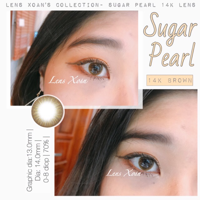 Áp tròng SUGAR PEARL 14K BROWN - LENS ME ( LENS XOẮN)