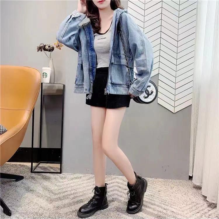 Áo Khoác Denim Thêu Họa Tiết Phong Cách Hàn Quốc Mới