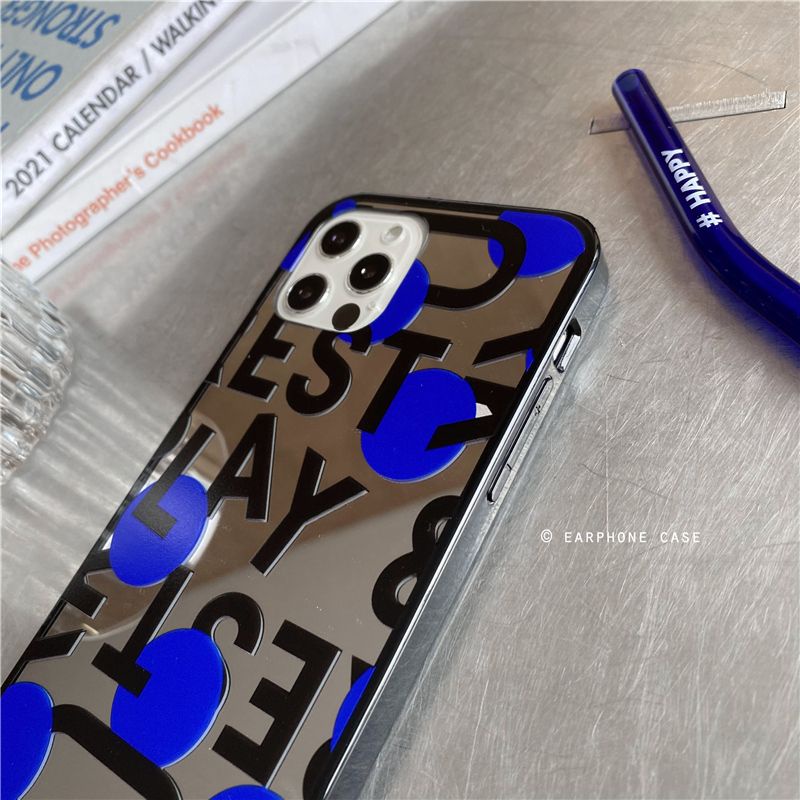Ốp Điện Thoại Họa Tiết Chấm Bi Xanh Dương / Đen Cổ Điển Cho iPhone7plus / 6plus 8p / Apple XR / XSMAX 11pro 22W