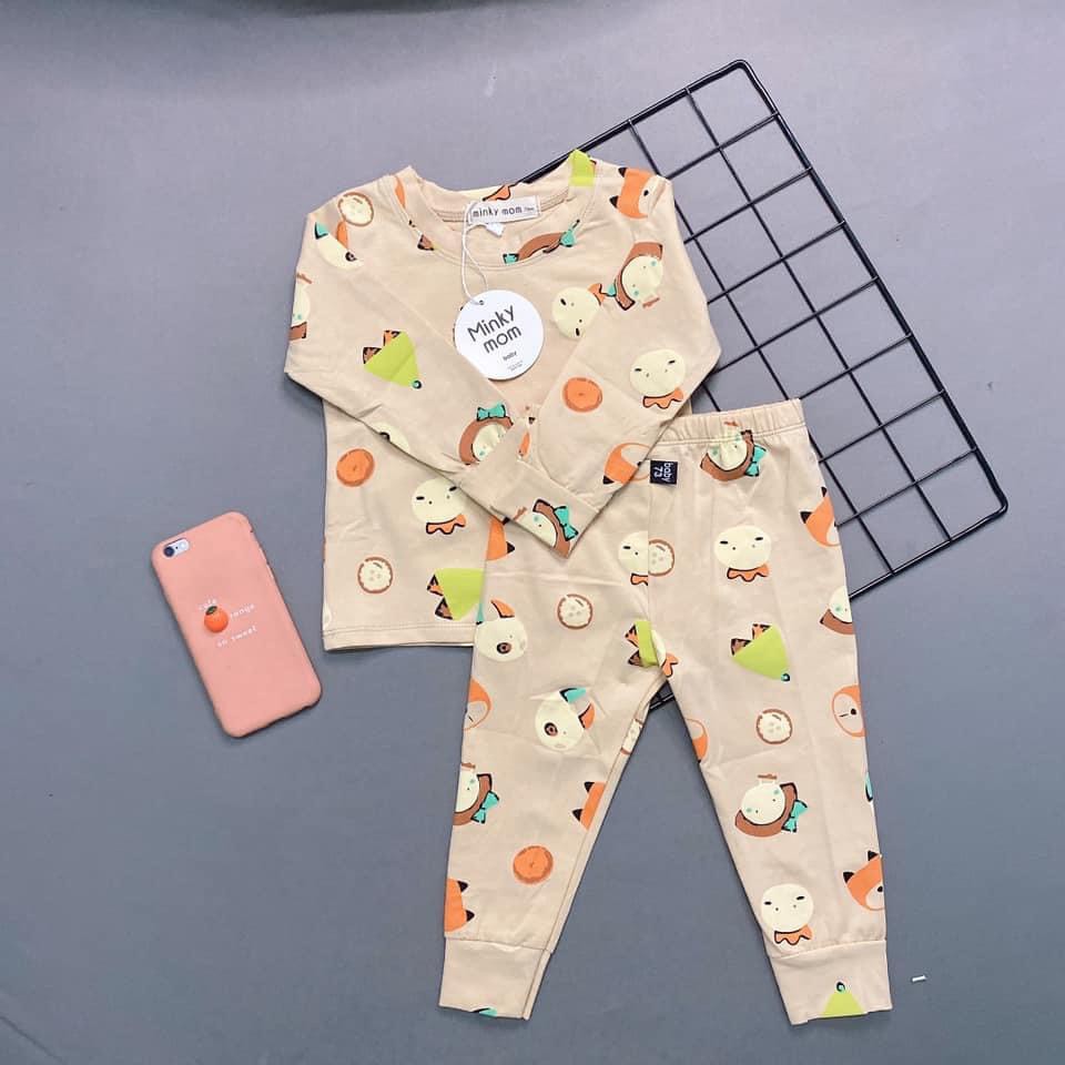 Bộ Cotton Dài Tay Cho Bé  Bộ Thu Đông Dài Tay Minky Mom Shark Cho Bé Trai Bé Gái