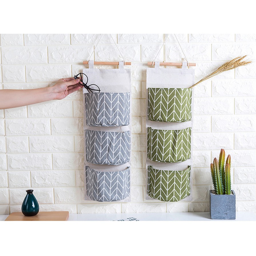 Túi treo tường 3 ngăn phong cách mẫu ngẫu nhiên