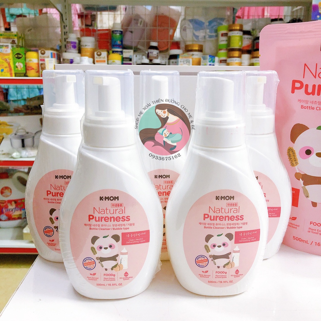Nước rửa bình và rau củ hữu cơ K-Mom Hàn Quốc chai 500ml ( Shop mẹ Xoài - Nhập từ NPP Ánh Dương)