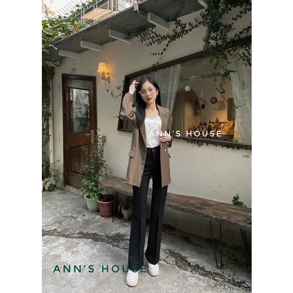 blazer 2 lớp nâu rêu / nâu
