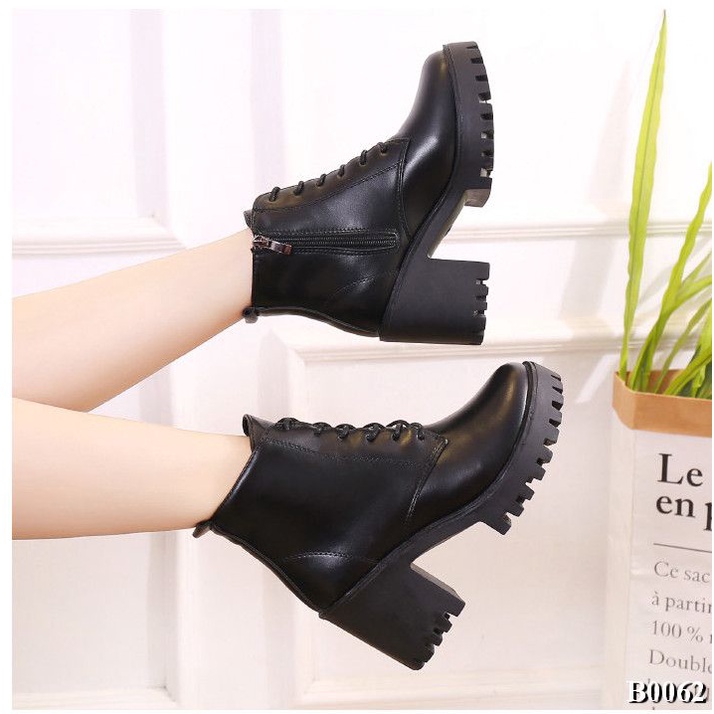 Bốt Martin Da Đế răng cưa 7.5cm khóa cạnh tiện lợi cá tính VIDEO +ẢNH THẬT