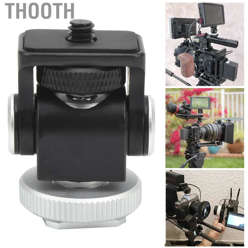 Thooth Multi‑function Aluminium Alloy Ballhead Microphone Monitor Stand Bracket Support Black