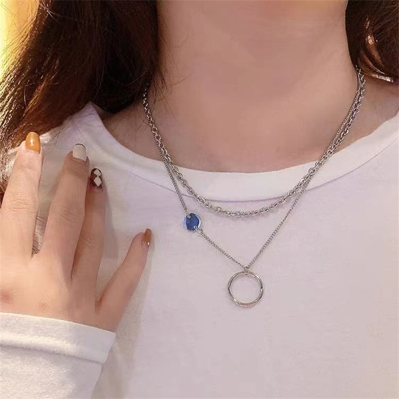 Dây ChuyềN Hai TầNg BằNg ThéP Titan ThờI Trang
