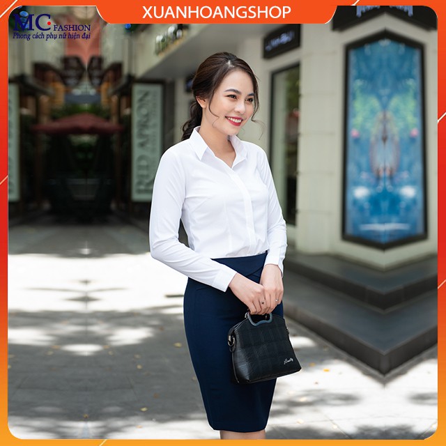 Áo Sơ Mi Trắng Nữ Công Sở Đẹp Mc Fashion, Tay Cộc, Dài, Lửng, Lỡ, Size Đủ, Chất Vải Mát, Co Giãn Nhẹ, A0074 | BigBuy360 - bigbuy360.vn