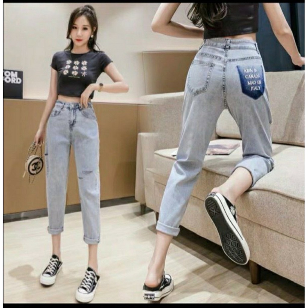 Quần jean nữ phối túi chữ sau cực hot ảnh thật xinh