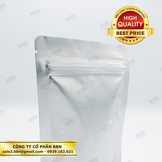 1kg Túi nhôm 2 mặt bạc có zipper đáy đứng 12*17cm