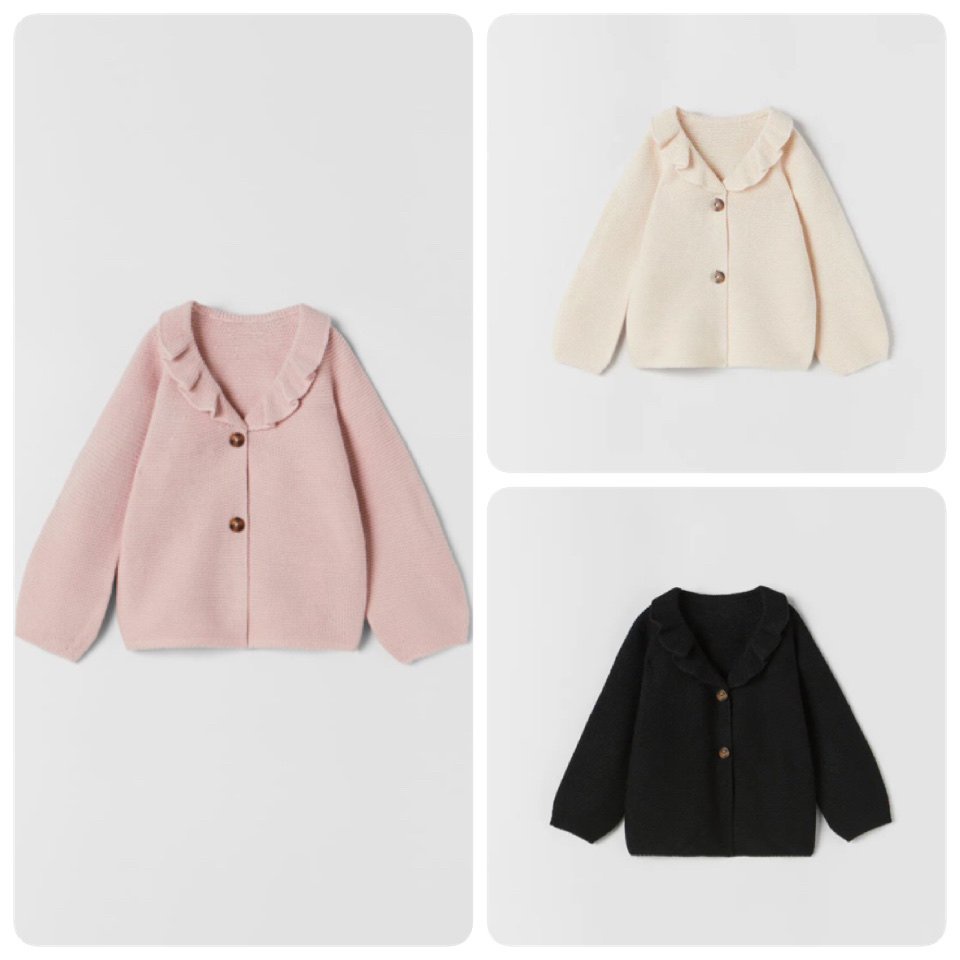 Cardigan len ZR cổ bèo trơn 3 màu BG