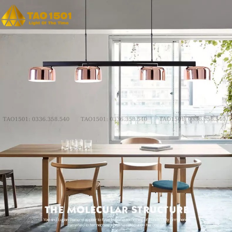 Đèn Thả Trang Trí 4 Chao - Đèn Thả Bàn Ăn - Đèn Thả Bàn Làm Việc - Đèn Thả Phòng Khách (Tặng kèm bóng led)