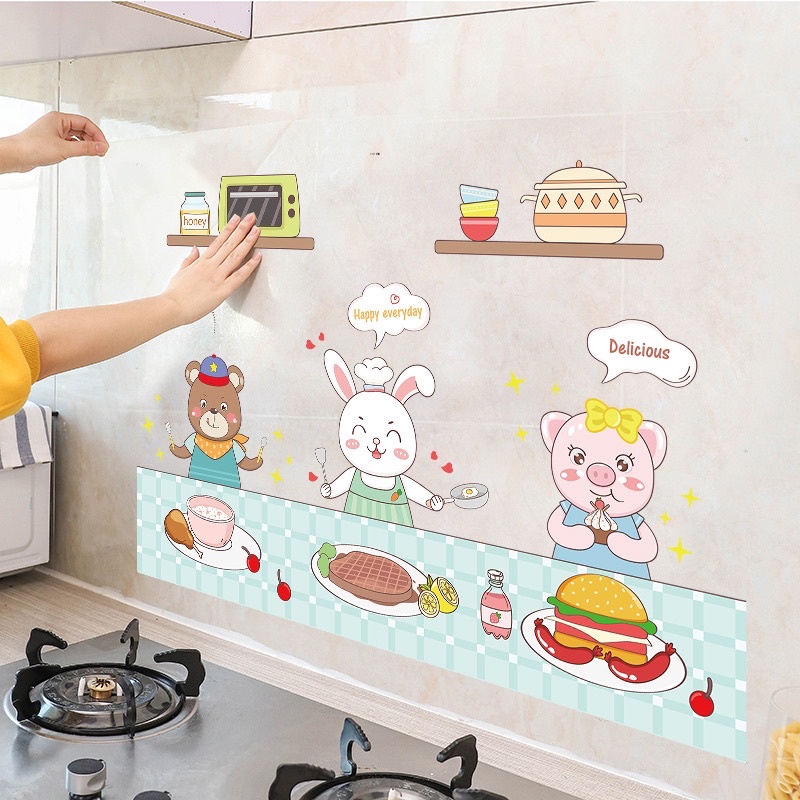 Tranh Dán Bếp Chống dầu mỡ , chống cháy khổ 60*90cm sẵn keo