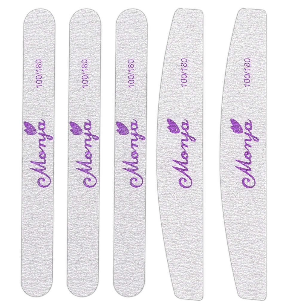 Monja Bộ 3/4/5 đồ dũa móng tay DIY 100/180 grits chất lượng cao