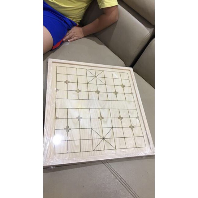 Bàn Cờ Tướng Gỗ Thông Vân Nguyên Tấm Làm Thủ Công Truyền Thống Siêu Sắc Nét