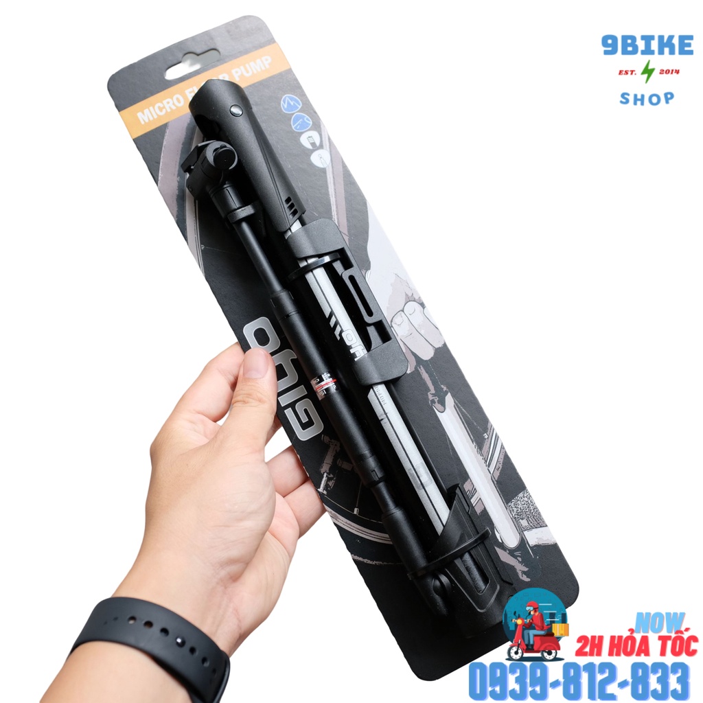 Bơm mini xe đạp Giyo GM-641 có đồng hồ đo áp suất