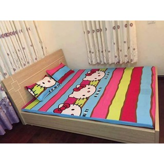 Bộ Drap giường cotton poly cao cấp Kitty đáng yêu (chọn mẫu)