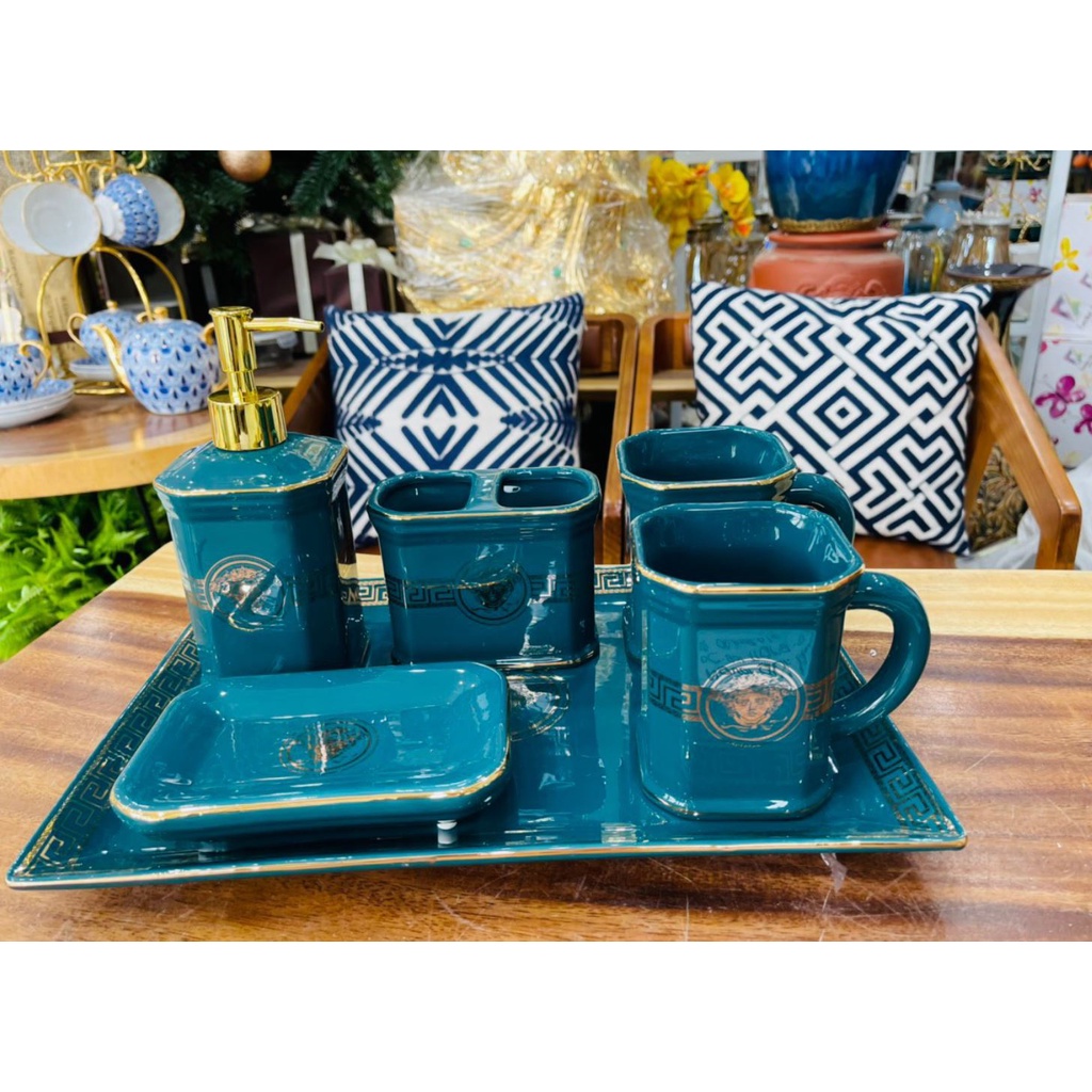 phụ kiện nhà tắm gốm sứ cao cấp . đồ dùng nhà tắm bàng sứ. Hàng cao cấp. Bộ phụ kiện nhà tắm sang chảnh. hoangdecor