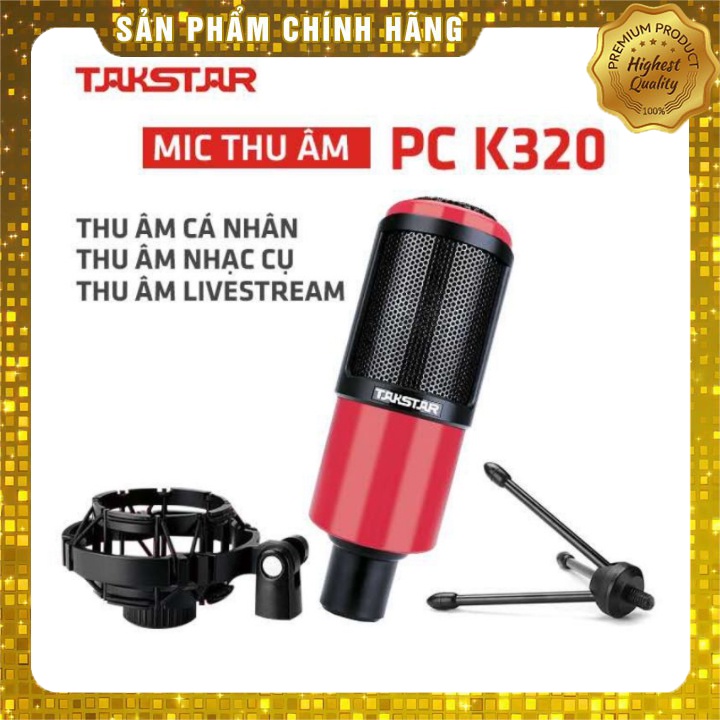 [Mã ELHACE giảm 4% đơn 300K] Mic Thu Âm Takstar PC K320 Bảo Hành 12 Tháng Thu Âm Livestream Cực Hay