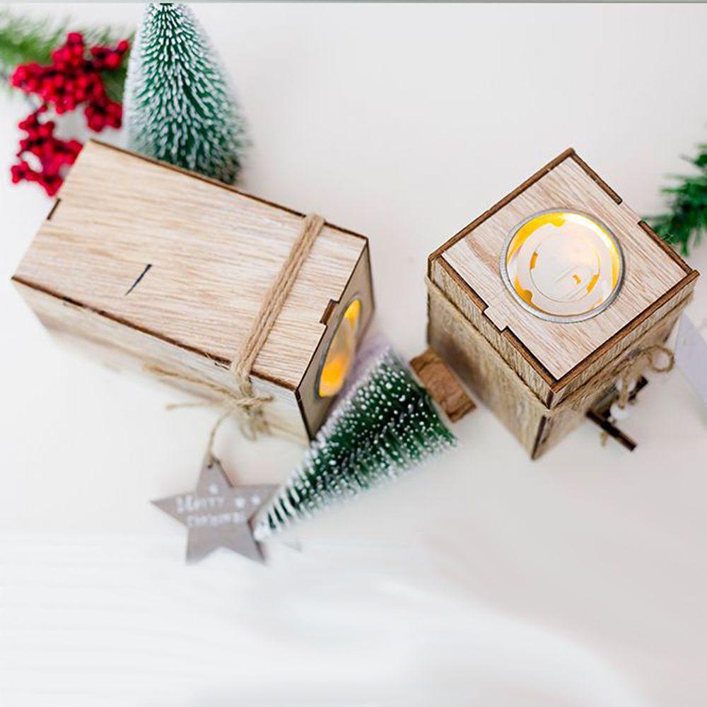 Đế Nến Bằng Gỗ Hình Lồng Đèn Dùng Trang Trí Tiệc Cưới / Giáng Sinh