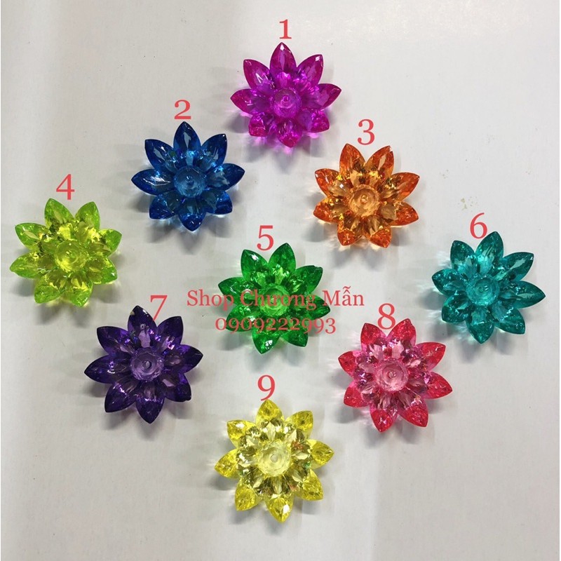 100G Bông 8 Cánh Nhọn Pha Lê Nhựa Đủ Màu Giá Sỉ