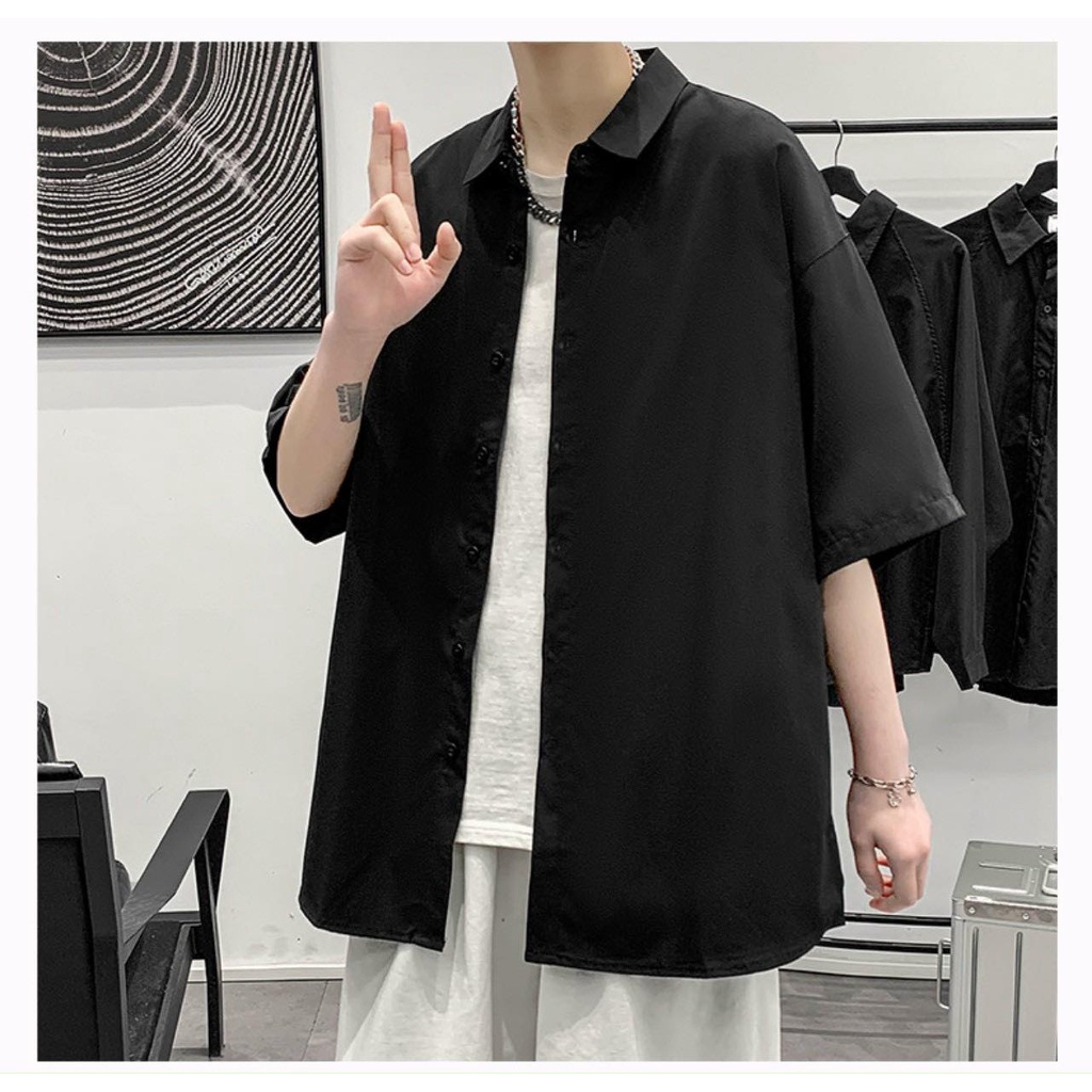 Áo sơ mi ngắn tay phong cách hàn quốc thời trang nam dễ phối đồ