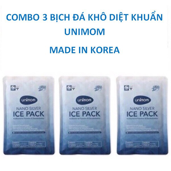 COMBO 3 Túi đá khô diệt khuẩn giữ lạnh sữa Unimom UM871857