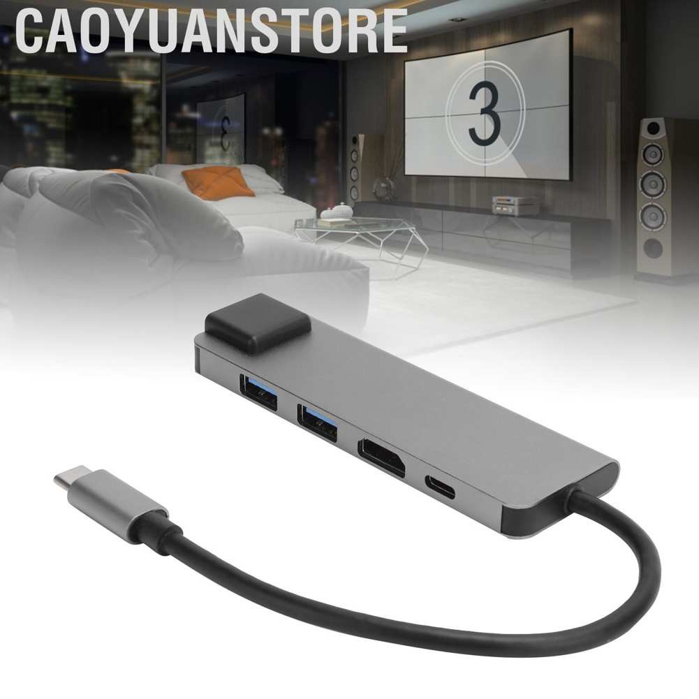 Caoyuanstore 5 In 1 USB-C Hub 4K HDMI Type-C to PD RJ45 USB3.0 Adapter for iOS Samsung