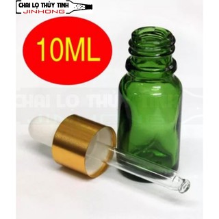 COMBO 10 CHAI THỦY TINH ĐỰNG TINH DẦU XANH NẮP BÓP 10ML