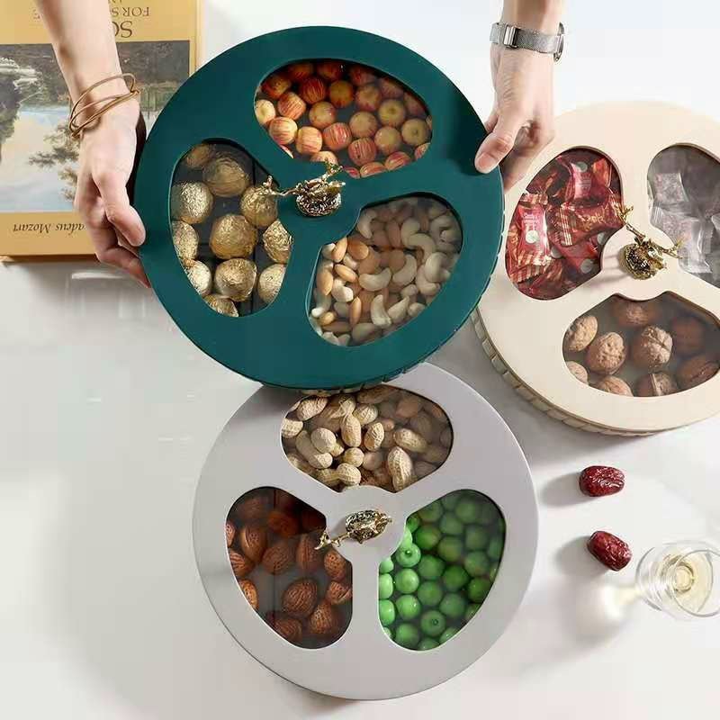 Khay Mứt Hươu 2 Tầng  Xoay 360 Độ - Phong Cách Bắc Âu Sang Trong - T2K Mart