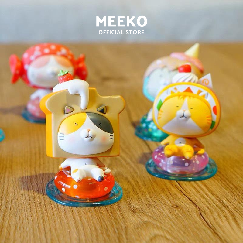 Mô hình mèo dễ thương trang trí bàn làm việc Summer Cat mèo mùa hè MEEKO