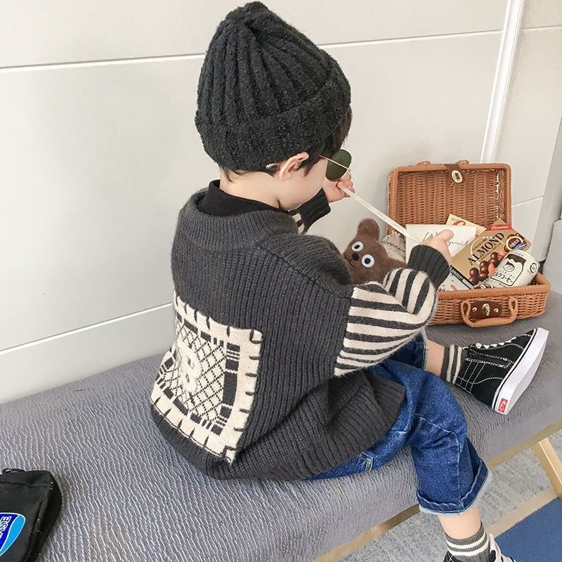 Áo Khoác Cardigan Dệt Kim Thời Trang Mùa Thu Cho Bé Trai