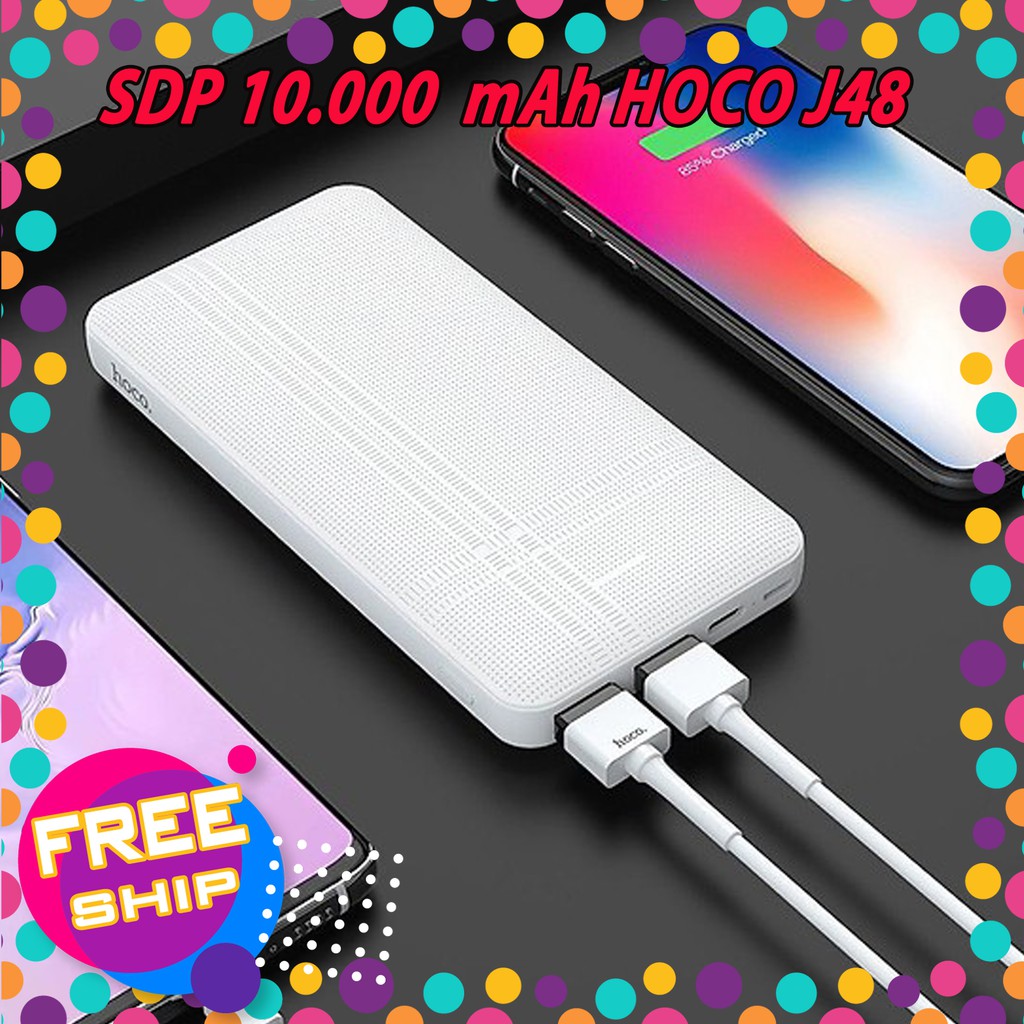 SẠC DỰ PHÒNG HOCO J48 10.000mAh | 100% CHÍNH HÃNG | TẶNG KÈM 01 LOA MINI B2S10 | BigBuy360 - bigbuy360.vn