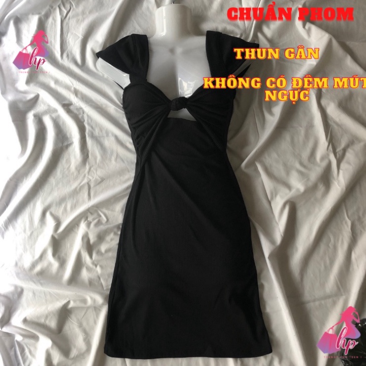 Váy đầm nữ 2 dây hở lưng khoét ngực  dáng ngắn  màu đen dự tiệc sang chảnh hàn quốc  VD230 -style