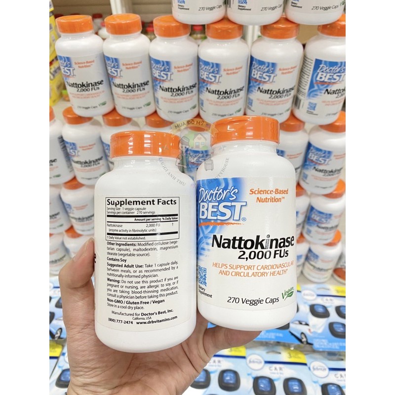 Hop viên uống Nattokinase Mỹ hỡ trợ tai biến