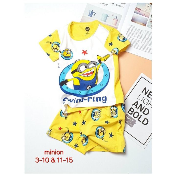 { Kèm ảnh thật} ĐỒ BỘ BÉ TRAI HÌNH MINION TỪ 10KG-39KG. Chất thun cotton 4 chiều - Tomchuakids