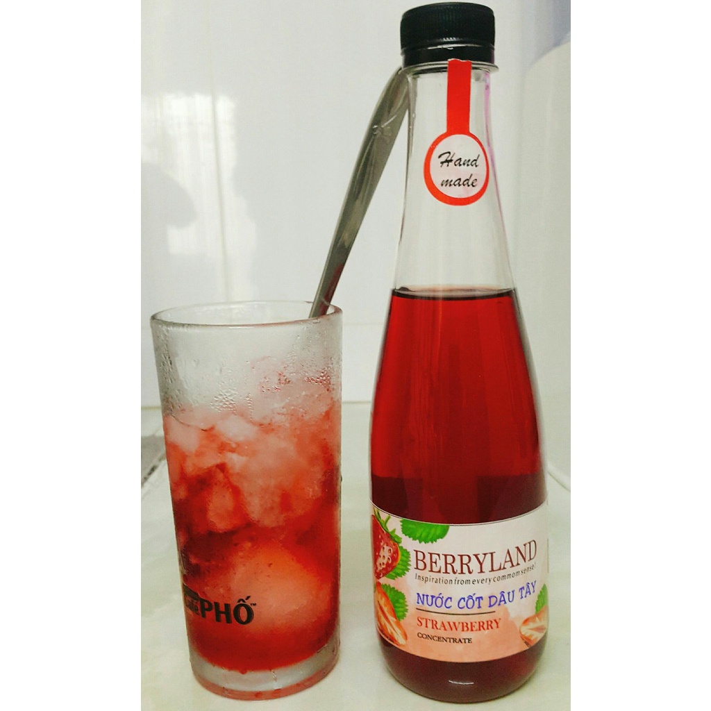 Nước cốt dâu tây Berryland 500ml - Nước giải khát vị chua ngọt tự nhiên - Đặc sản Đà Lạt Quà tặng ý nghĩa