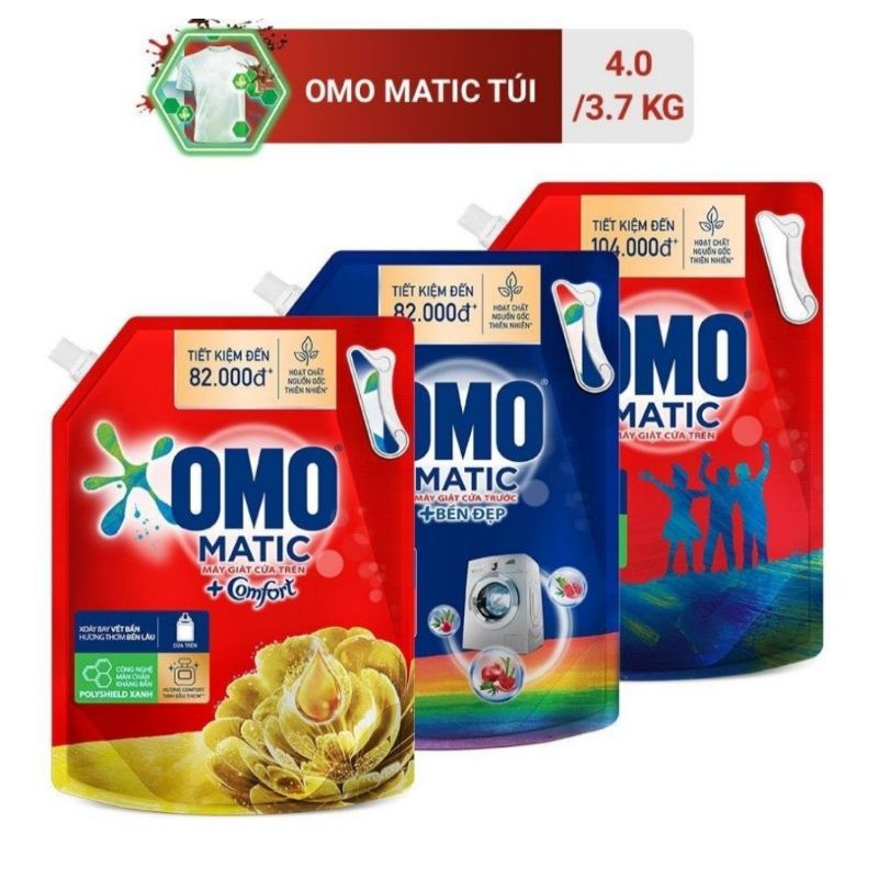 Omo nước giặt tinh dầu, cửa trước, cửa trên 3.7kg/4kg