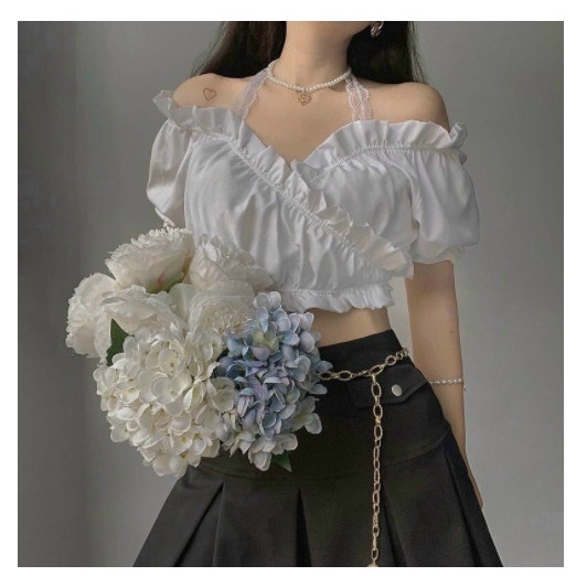 ÁO CROPTOP BÈO CÁNH TIÊN DÂY QUẤN BỤNG DÀI XINH ĐẸP A22