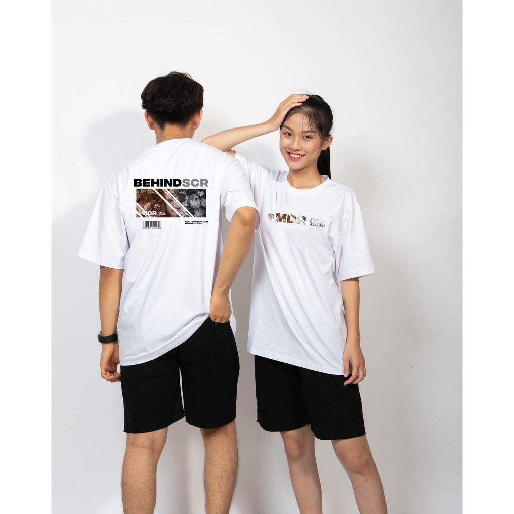 Áo phông Unisex form rộng tay lỡ Thun Nam  Nữ Behind SCR Local Brand Mi Midori