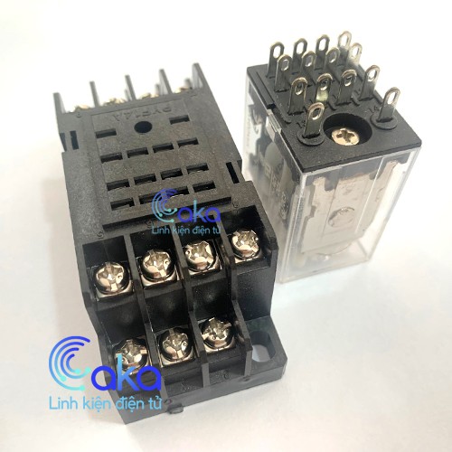 Relay Omron 12V 24V 220V 5A 14P KÈM ĐẾ