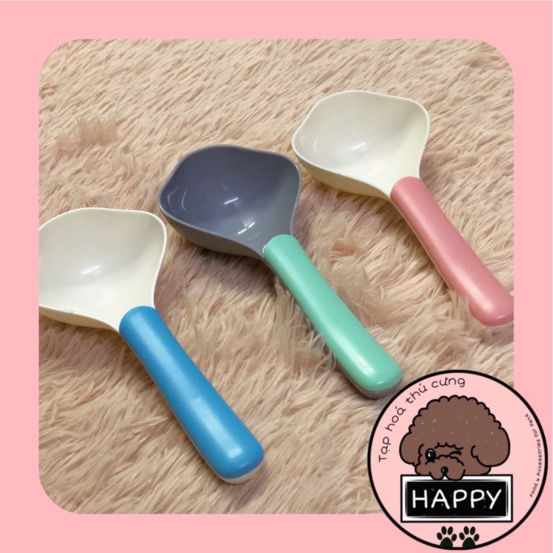 Muỗng múc hạt cho thú cưng phối màu / Thìa nhựa xúc hạt chó mèo [Ảnh thật][Có sẵn] - Tạp Hoá Thú Cưng Happy