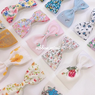 [ Hàng Thiết Kế ] Kẹp Tóc Nơ Vải Hoa Nhí Handmade Cao Cấp Ribbon.mimi Baby Flower cột / kẹp