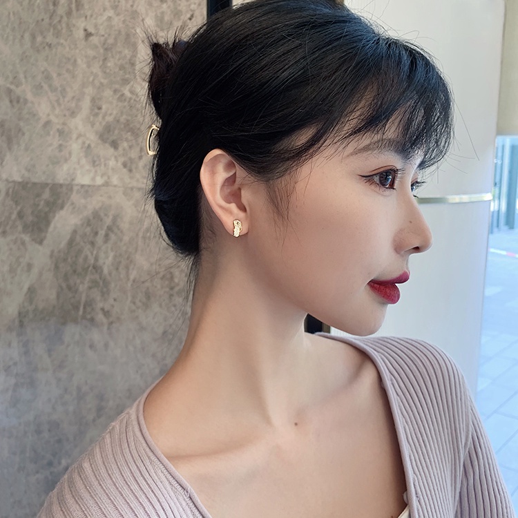 Bông Tai Mạ Bạc 925 Đính Đá Zircon Xinh Xắn Thời Trang